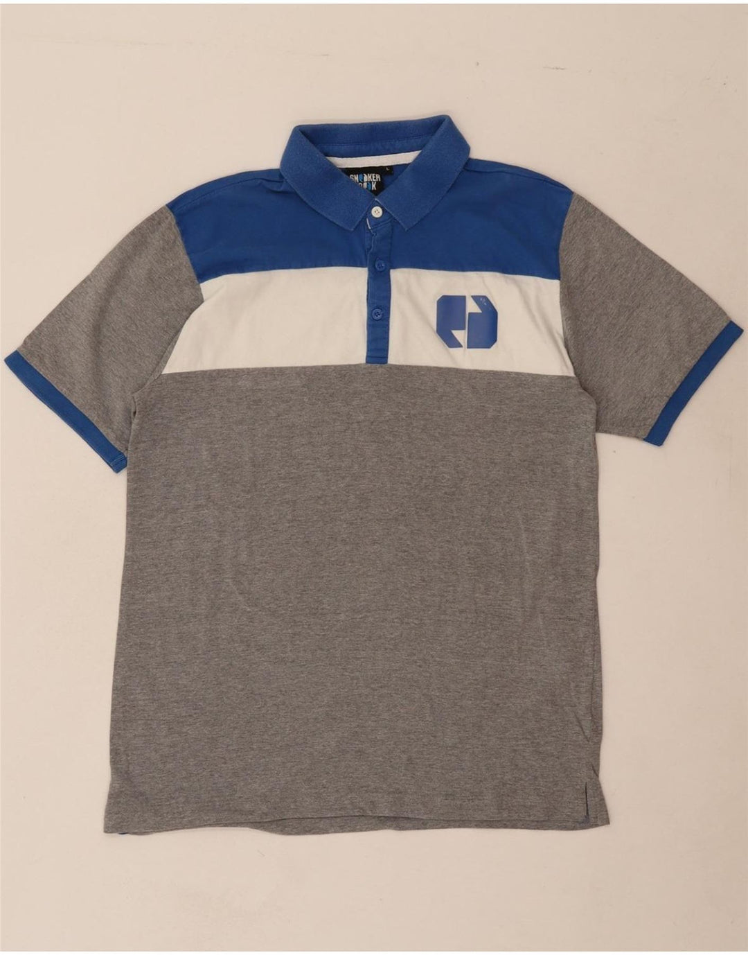 SNEAKER FREAK  Mens Polo Shirt Large Grey Colourblock Cotton Vintage Sneaker Freak and Second-Hand Sneaker Freak from Messina Hembry 