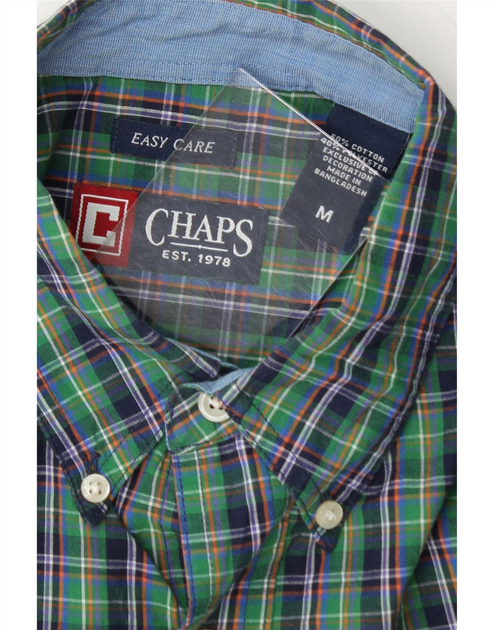 CHAPS Mens Shirt Medium Green Check Cotton Vintage Chaps and Second-Hand Chaps from Messina Hembry 