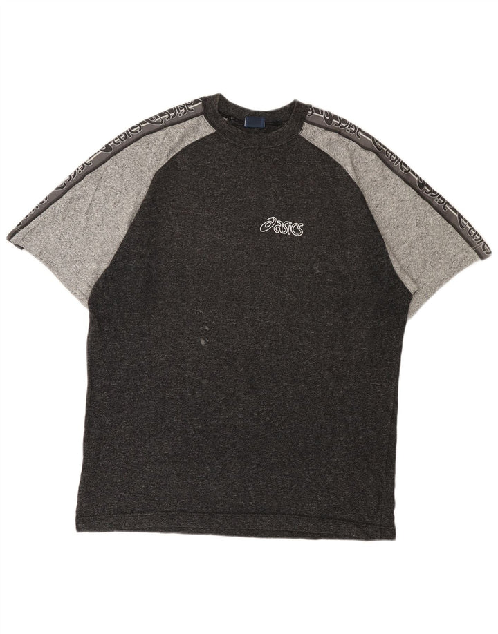 Asics Herre Grafisk T-Shirt Top Stor Sort Colourblock