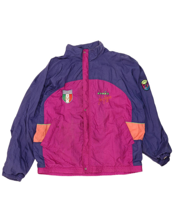 DIADORA Herre Italia Loose Fit træningsdragt topjakke XL Pink Colourblock