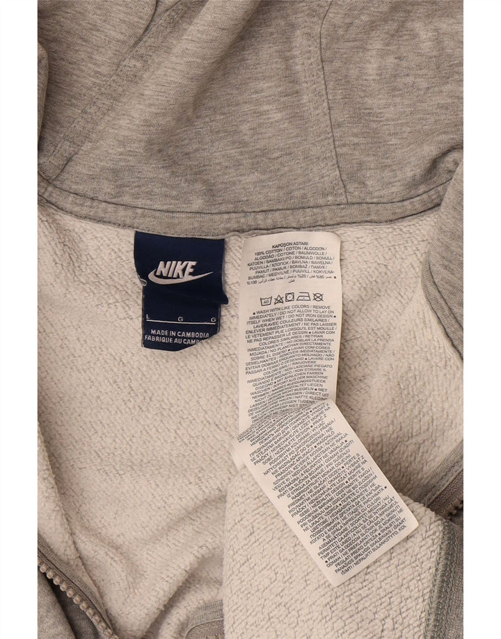 NIKE hættetrøje med lynlås til mænd, stor grå bomuld