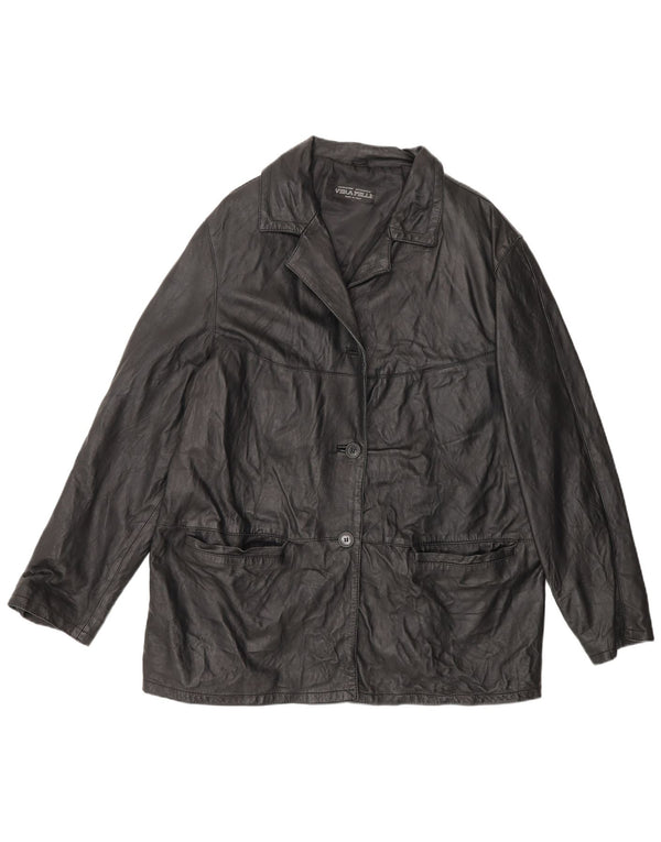 Lavorazione Artigianale Dame Læderjakke UK 16 Large Sort