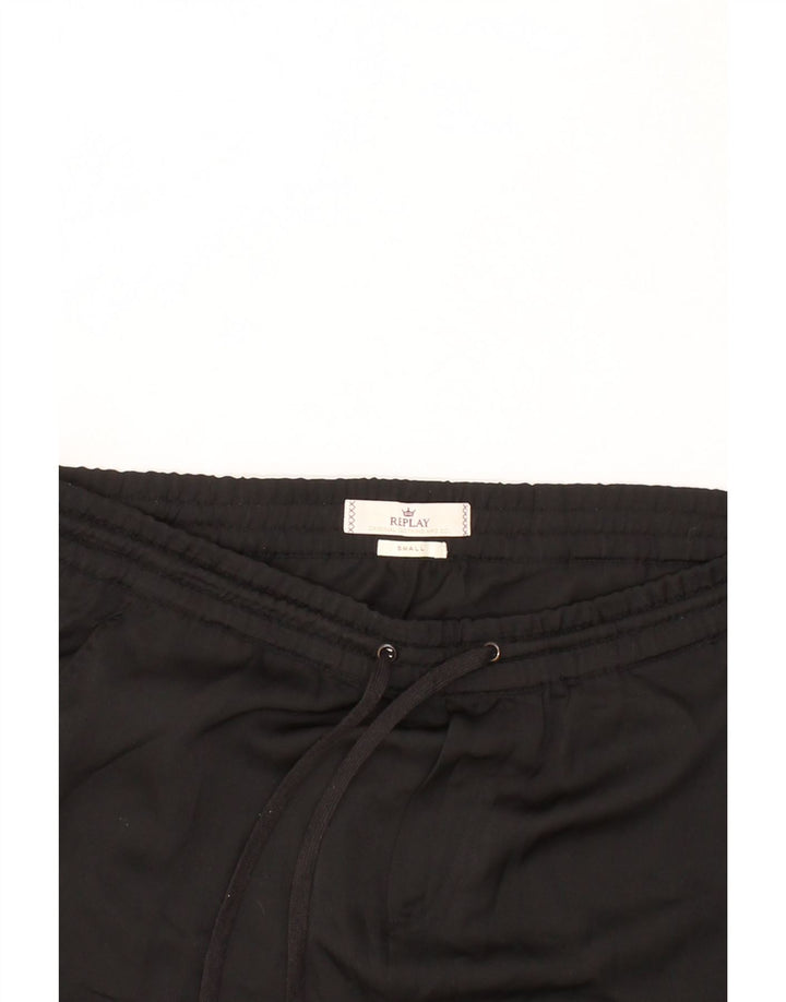 REPLAY Womens Tracksuit Trousers UK 10 Small  Black Vintage Replay and Second-Hand Replay from Messina Hembry 