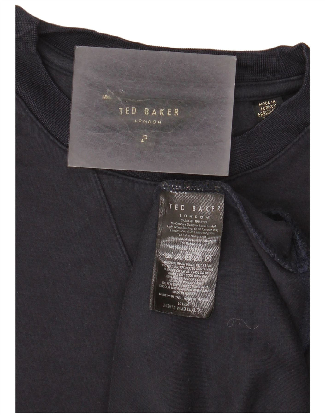 Ted Baker Herre Sweatshirt Jumper Størrelse 2 Small Navy Blue Viscose