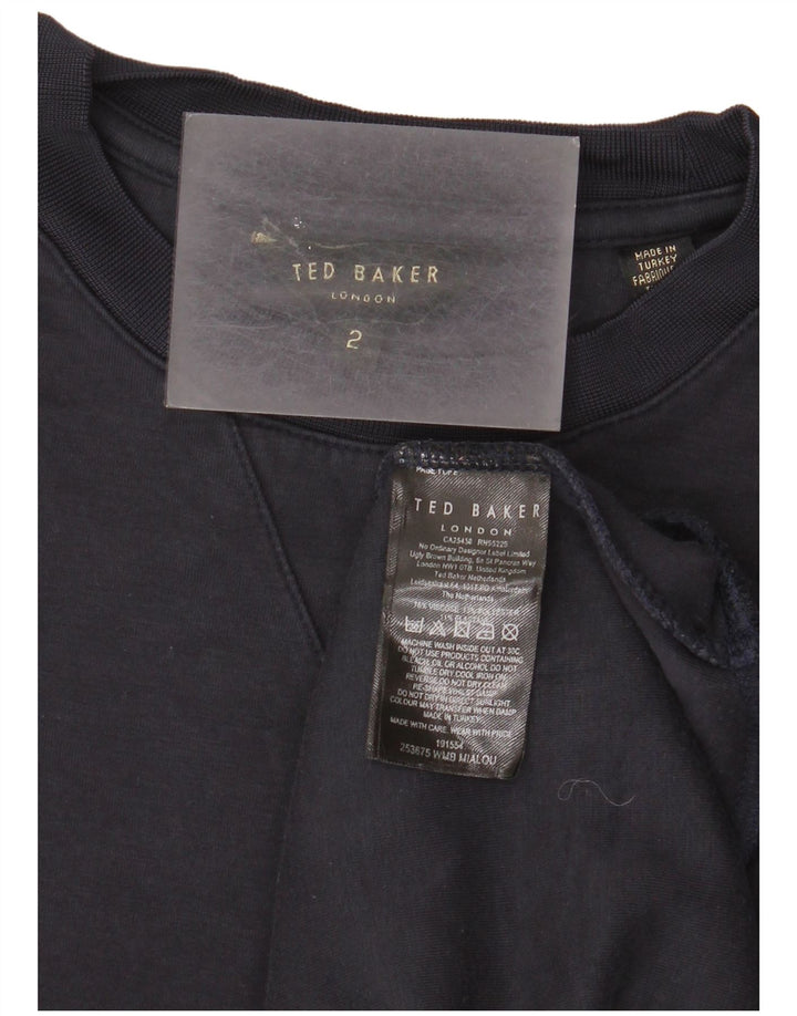 Ted Baker Herre Sweatshirt Jumper Størrelse 2 Small Navy Blue Viscose