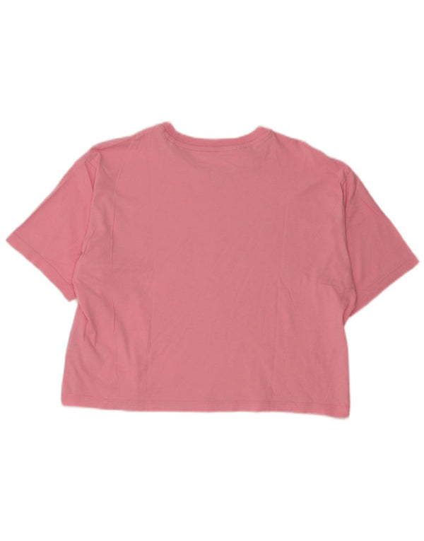Adidas Girls Crop Grafisk T-Shirt Top 13-14 år Pink Bomuld