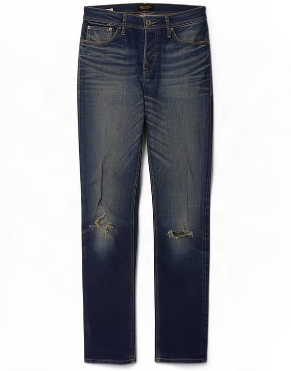 Jack & Jones Distressed Slim Jeans til mænd W31 L34 Blue Cotton