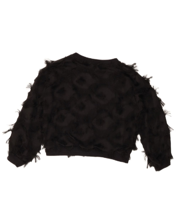 Ny kollektion Womens Oversized Crop Sweatshirt Jumper UK 6 XS Sort