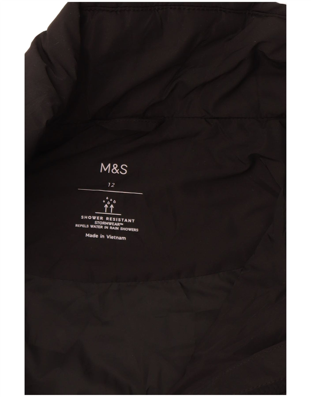Marks & Spencer Quiltet overfrakke til kvinder UK 12 Medium Sort Polyester