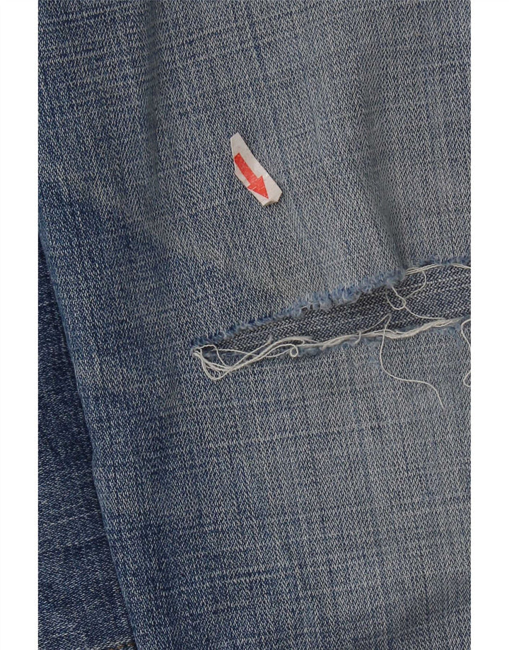 Wrangler Herre Texas Distressed Straight Jeans W40 L32 Blå Bomuld