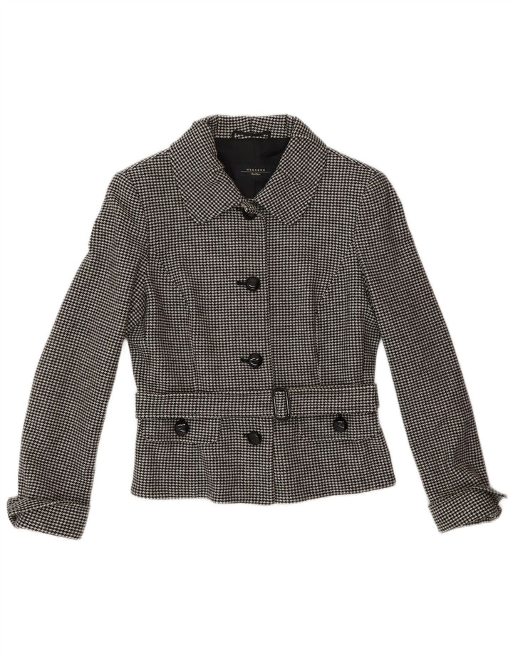 MAX MARA Dame 4-knaps 2-delt nederdelsæt UK 10 Small W28 Grey Classic