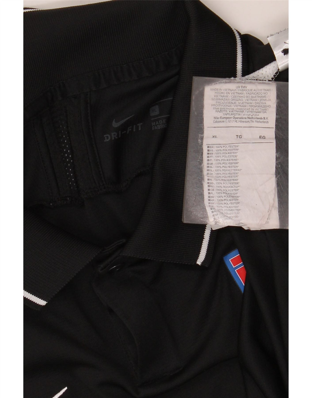 NIKE Grafisk poloshirt til mænd XL Sort Colourblock Polyester