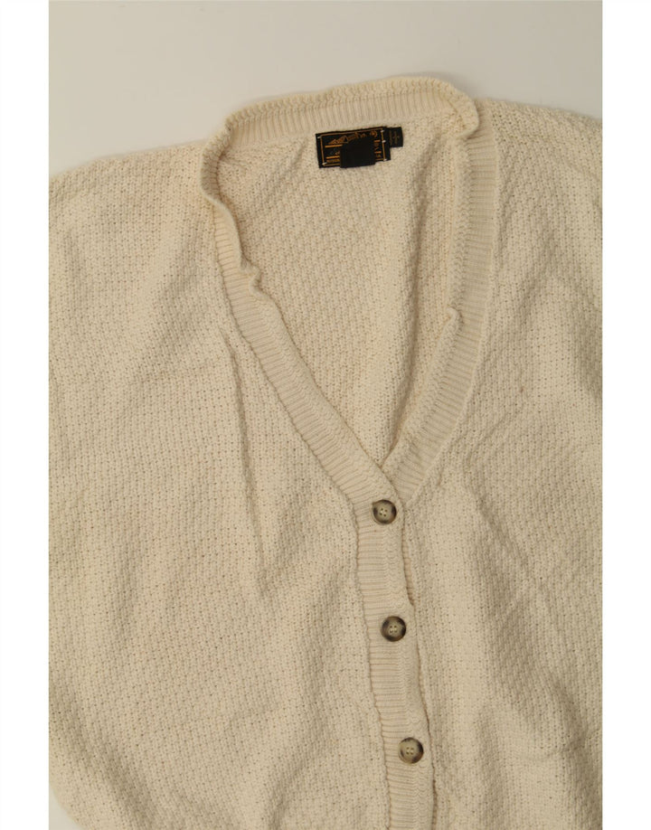 EDDIE BAUER Womens Cardigan Sweater UK 16 Large Beige Cotton Vintage Eddie Bauer and Second-Hand Eddie Bauer from Messina Hembry 