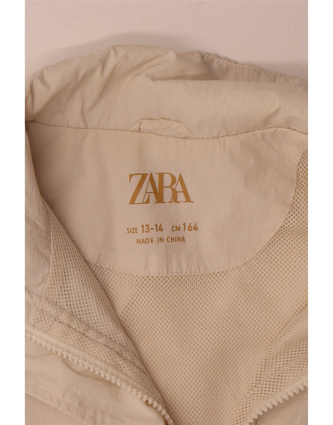Zara Pige Pullover Regnjakke 13-14 År Hvid Nylon