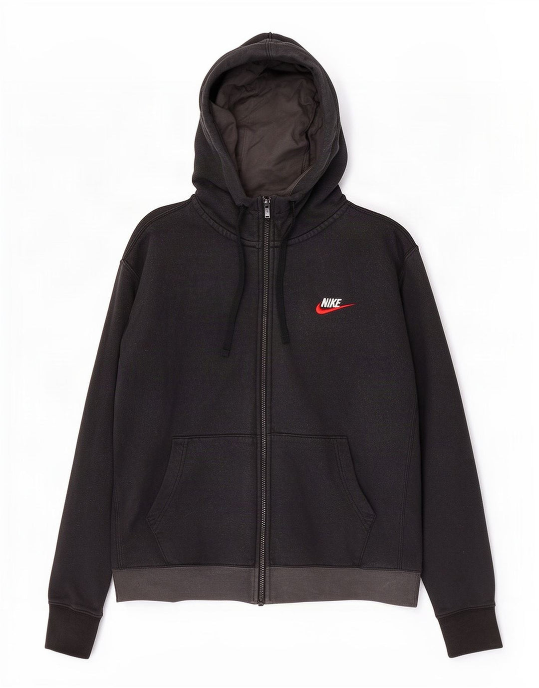 Nike Hættetrøje med lynlås til mænd Medium Sort Colourblock Bomuld