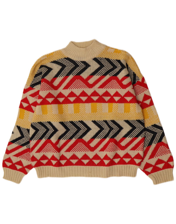 Vintage Dame Turtle Neck Jumper Sweater UK 16 Large Multicolor