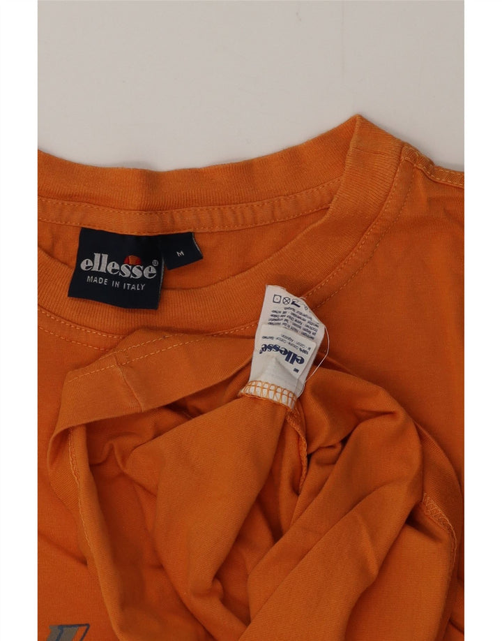 ELLESSE Mens Graphic T-Shirt Top Medium Orange Cotton Vintage Ellesse and Second-Hand Ellesse from Messina Hembry 