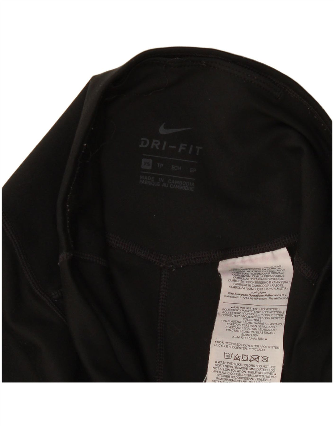 Nike Dame Dri Fit Capri Leggings UK 6 XS Sort Polyester