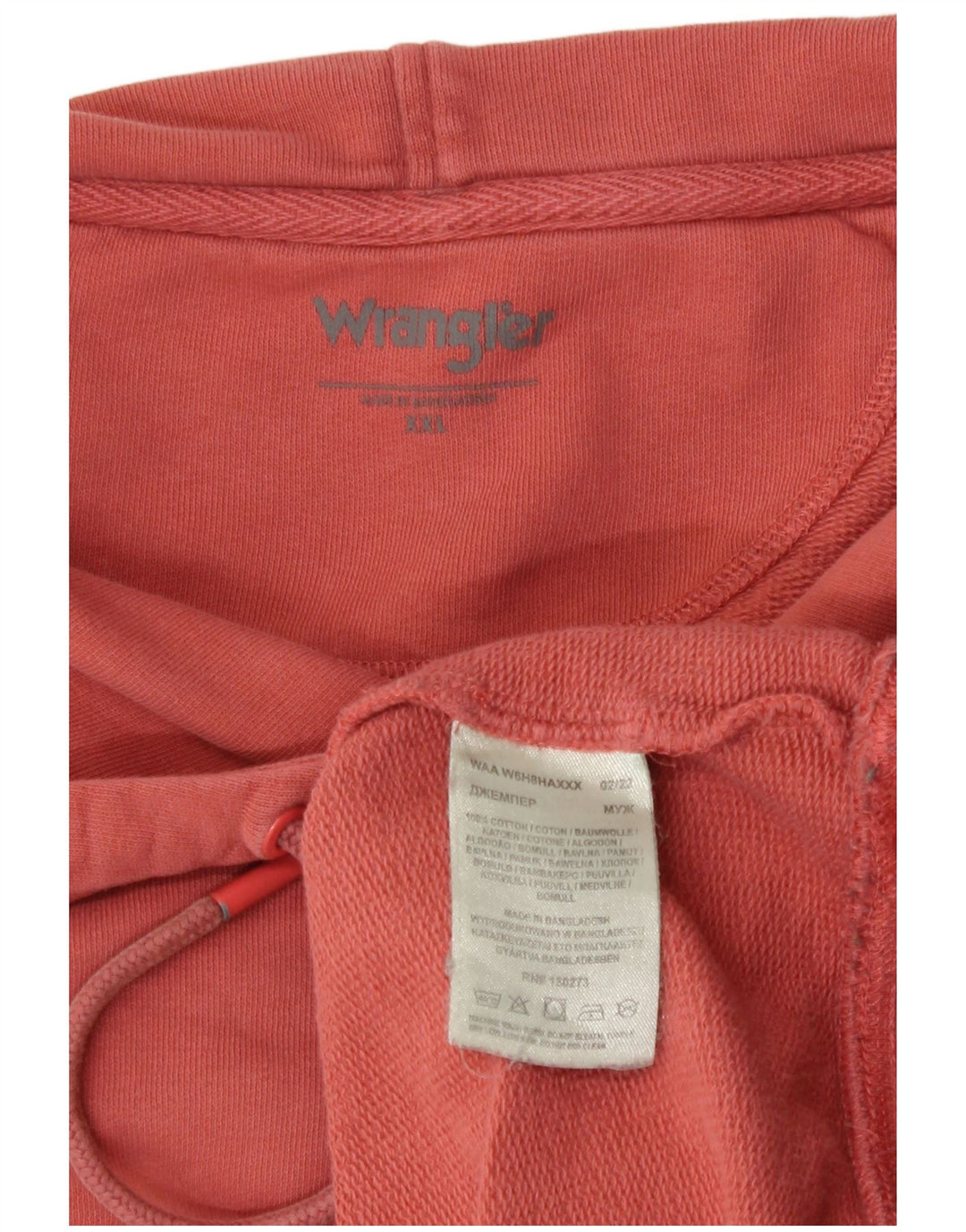 Wrangler hættetrøje til mænd 2XL rød bomuld
