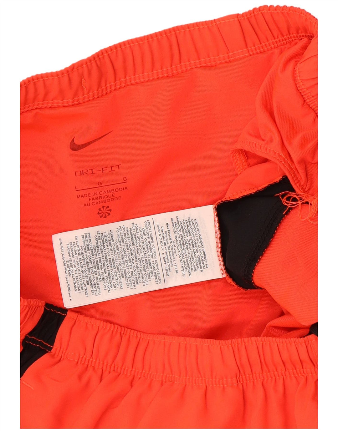 Nike Herre Dri Fit Sportshorts Store Orange Colourblock Polyester