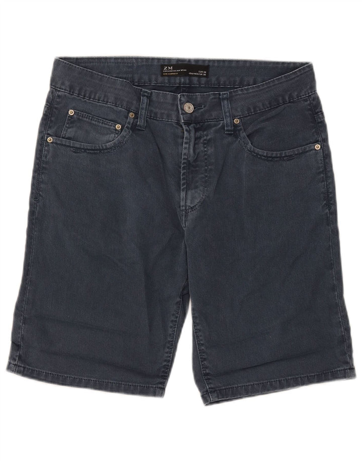 ZARA Mens Denim Shorts EU 38 Small W30  Navy Blue