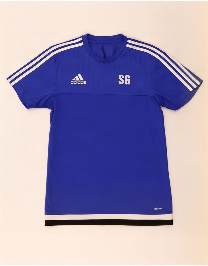 Adidas Herre Climacool Grafisk T-Shirt Top Lille Blå Colourblock Polyester