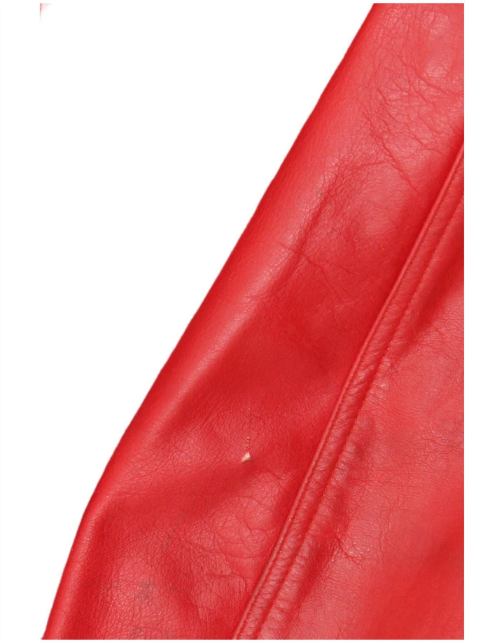 Stradivarius Dame Læderjakke UK 14 Large Red Læder