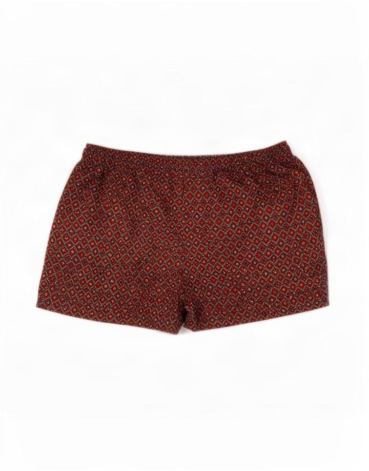 Vintage badeshorts til mænd mellem brun geometrisk polyester