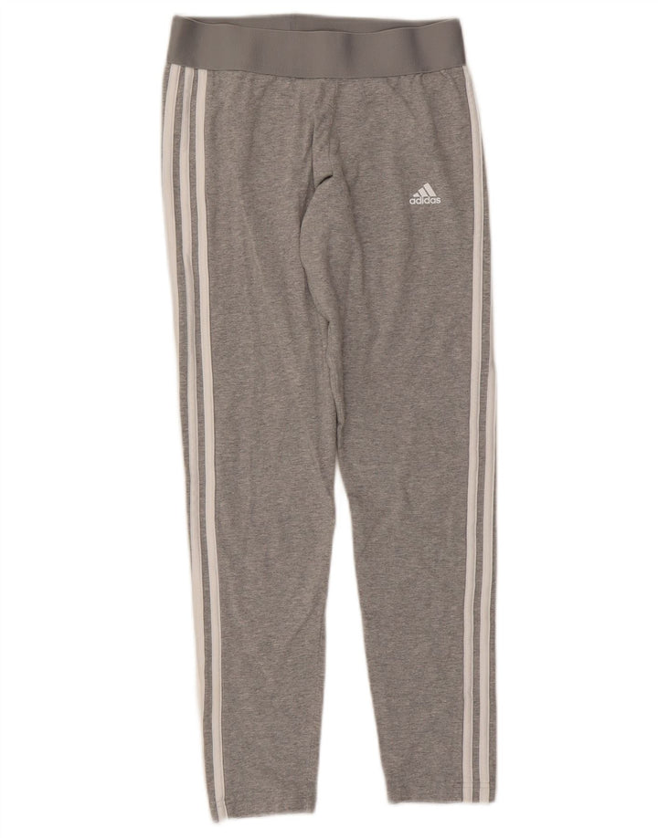 Adidas Dame Leggings UK 12/14 Medium Grey Bomuld