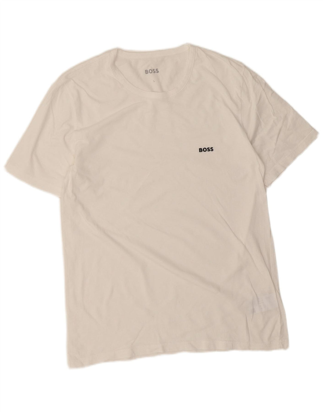 Hugo Boss Herre T-Shirt Top Stor Hvid Bomuld