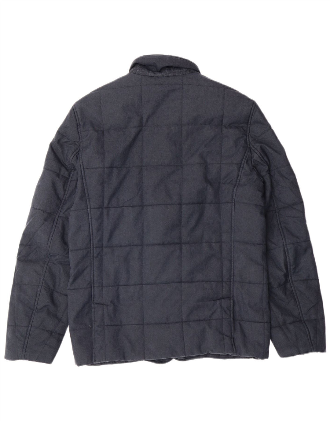 TED BAKER Herre quiltet jakke størrelse 2 Small Navy Blue Herringbone Classic