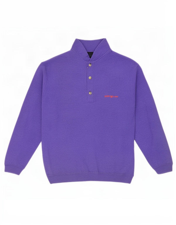 Henri Lloyd Mens Button Neck Jumper Sweater Small Purple New Wool