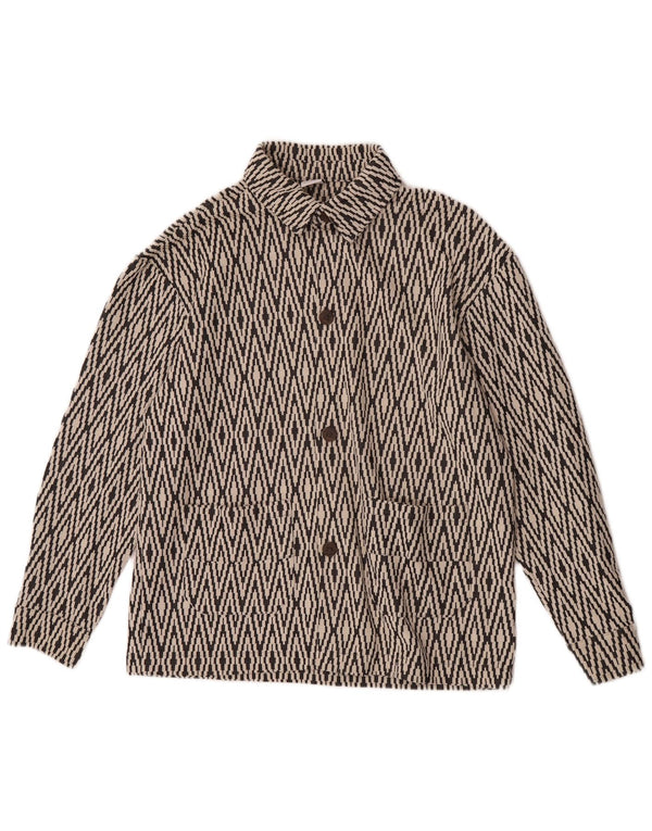 Zara Bomber Jacket UK 38 Medium Sort Geometrisk Bomuld