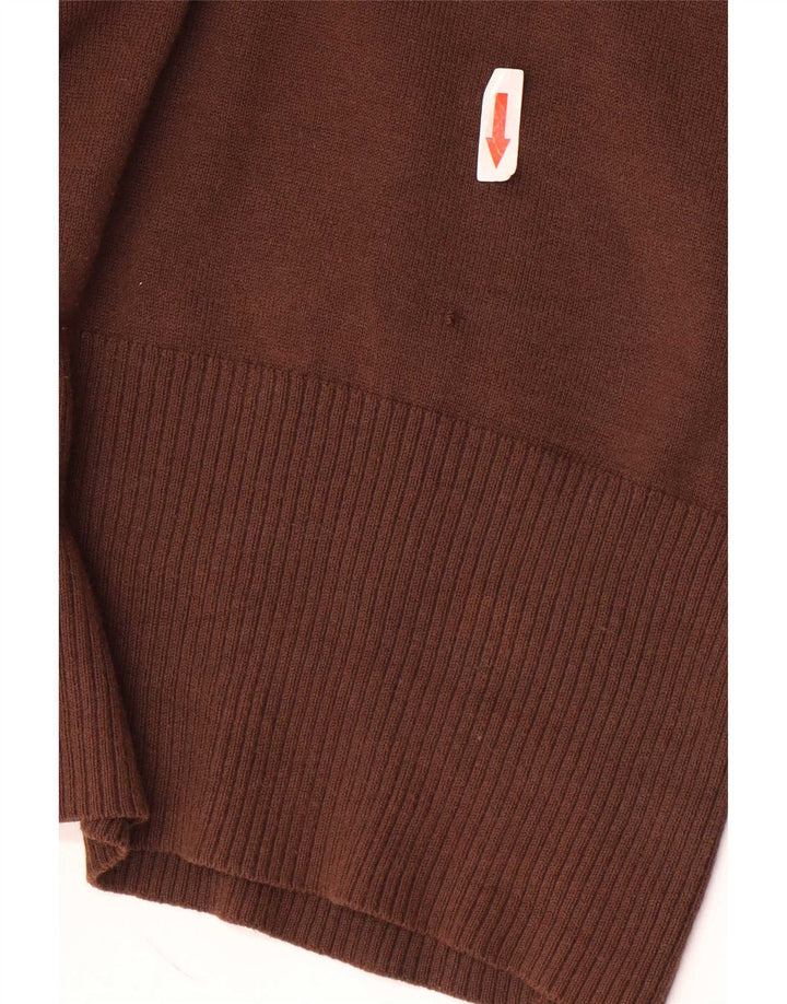 Zara Dame Cardigan Sweater UK 12 Medium Brun Bomuld
