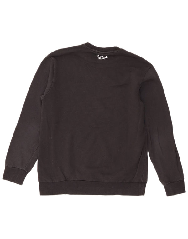 Reebok Dame Klassisk Grafisk Sweatshirt Jumper UK 18 XL Sort Bomuld