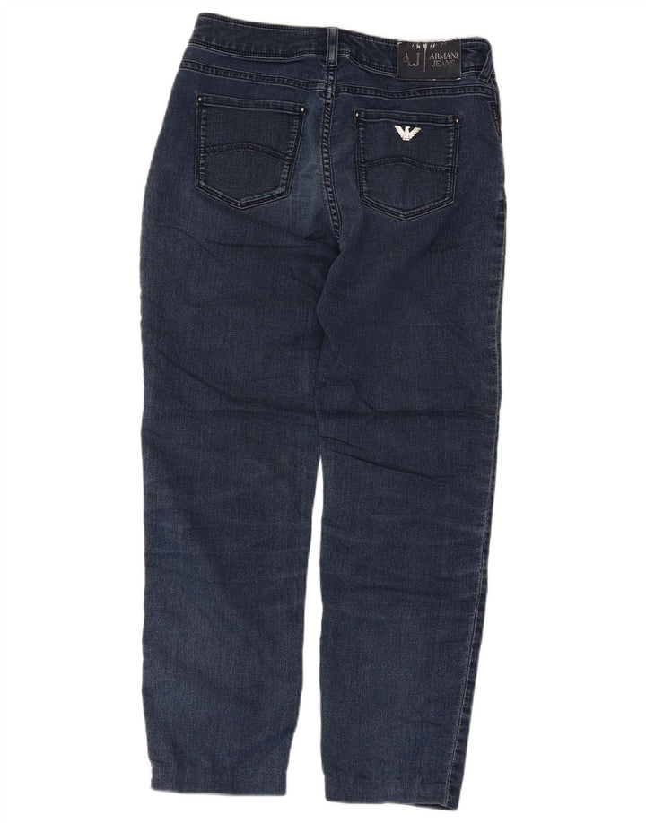 Armani Dame Crop Slim Jeans W27 L24 Marineblå Bomuld
