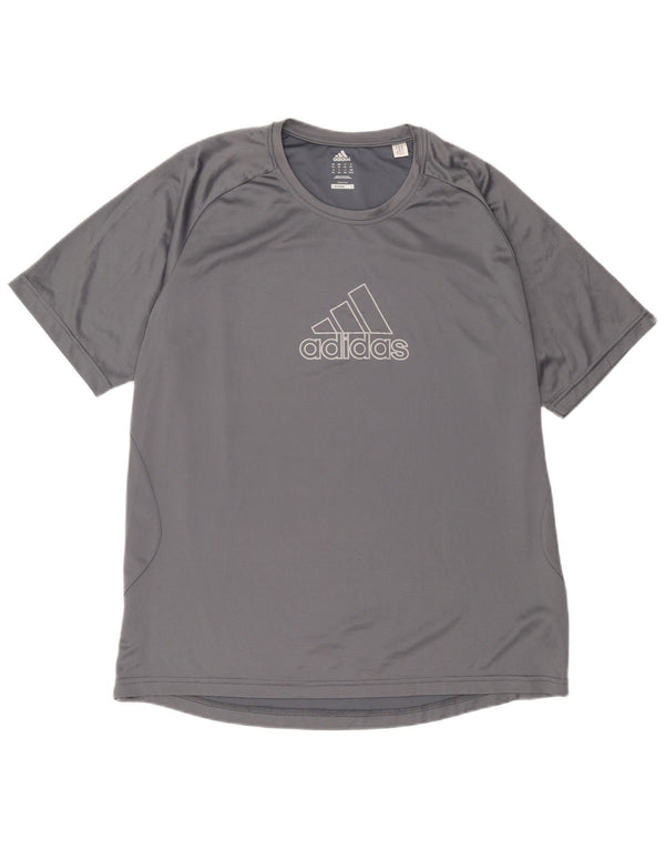 Adidas Herre grafisk T-shirt Top XL Grå Polyester