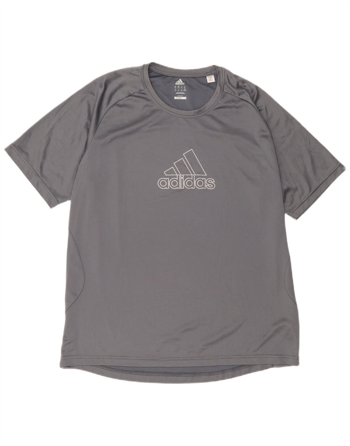 Adidas Herre grafisk T-shirt Top XL Grå Polyester