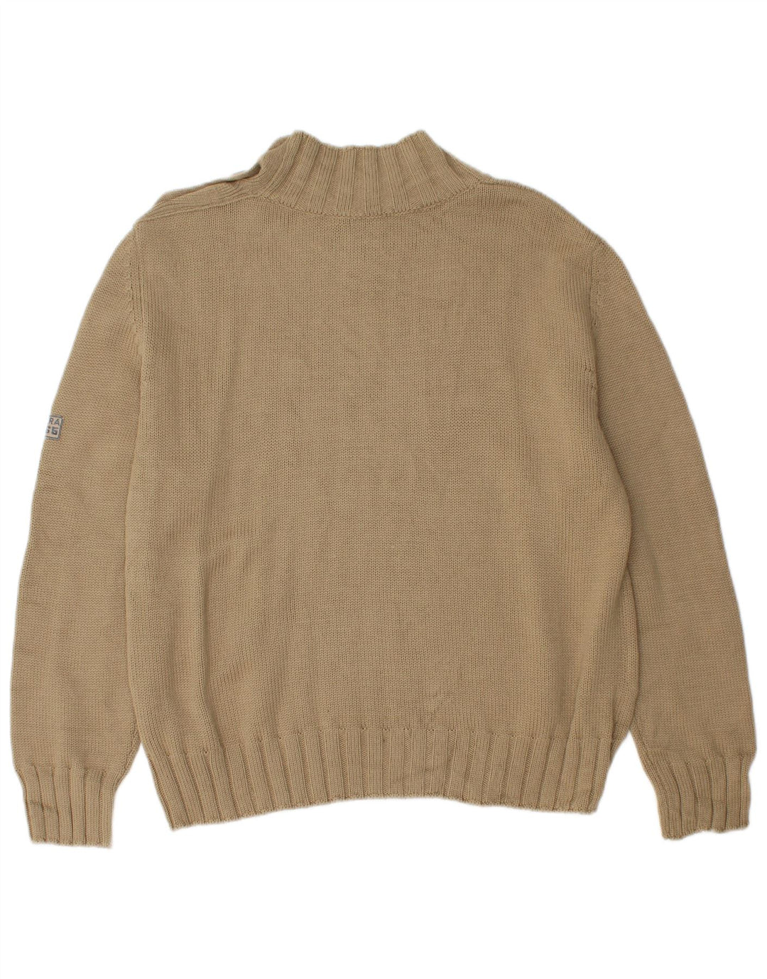 CARRERA Womens Button Neck Jumper Sweater UK 18 XL Beige Acrylic