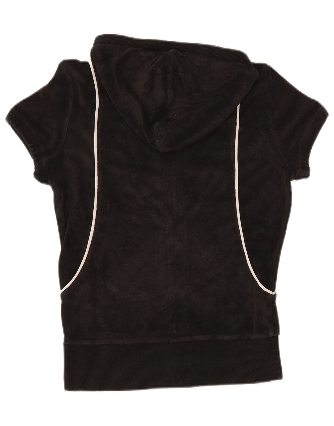PUMA hættetrøje med fløjl med korte ærmer til kvinder UK 12 Medium Sort