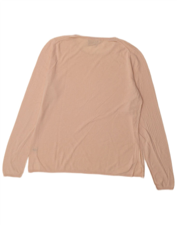 Massimo Dutti Dame Boat Neck Jumper Sweater UK 16 Large Pink