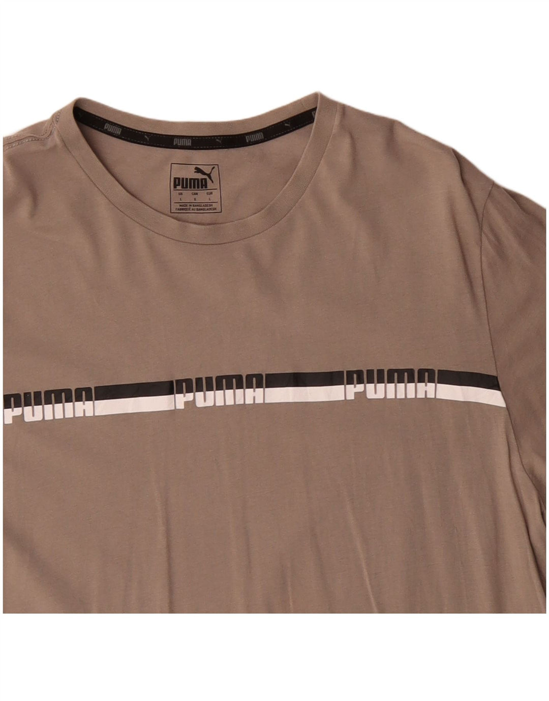 Puma Herre Grafisk T-Shirt Top Stor Beige Bomuld