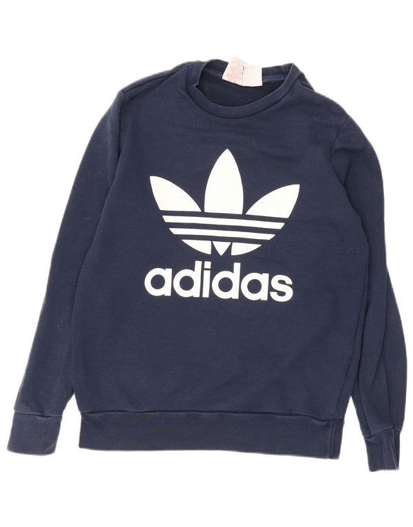 Adidas drenge grafisk sweatshirt trøje 13-14 år marineblå bomuld