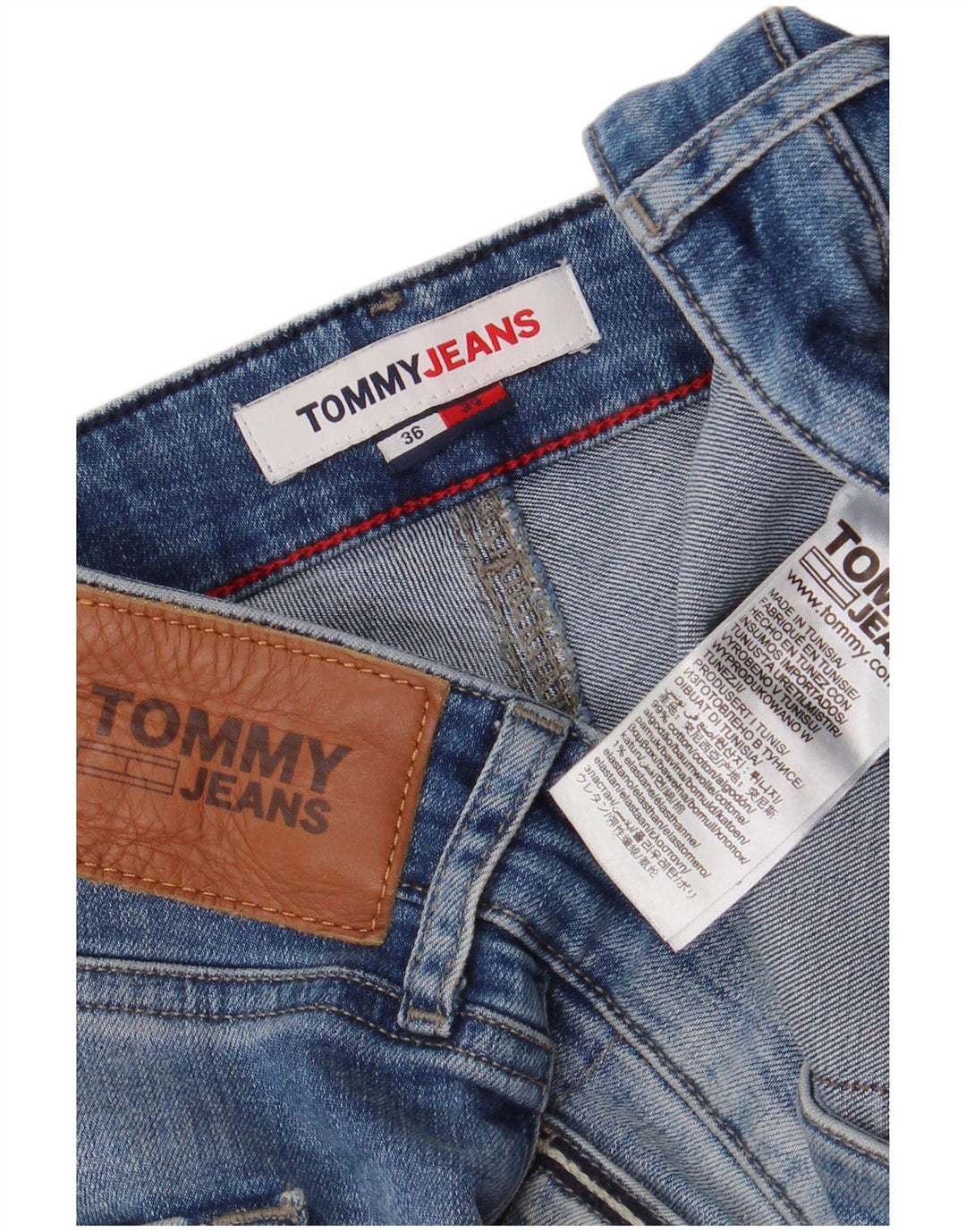 Tommy Hilfiger Herre Slim Jeans W36 L34 Blå Bomuld