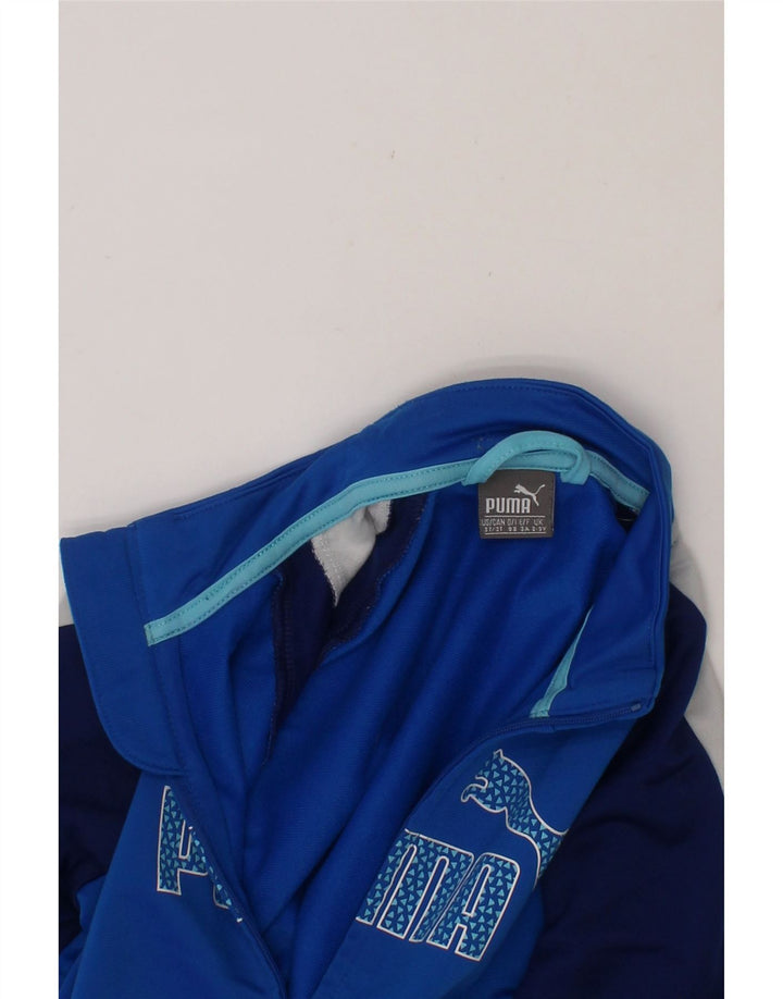 PUMA Boys Graphic Tracksuit Top Jacket 2-3 Years Blue Colourblock Vintage Puma and Second-Hand Puma from Messina Hembry 