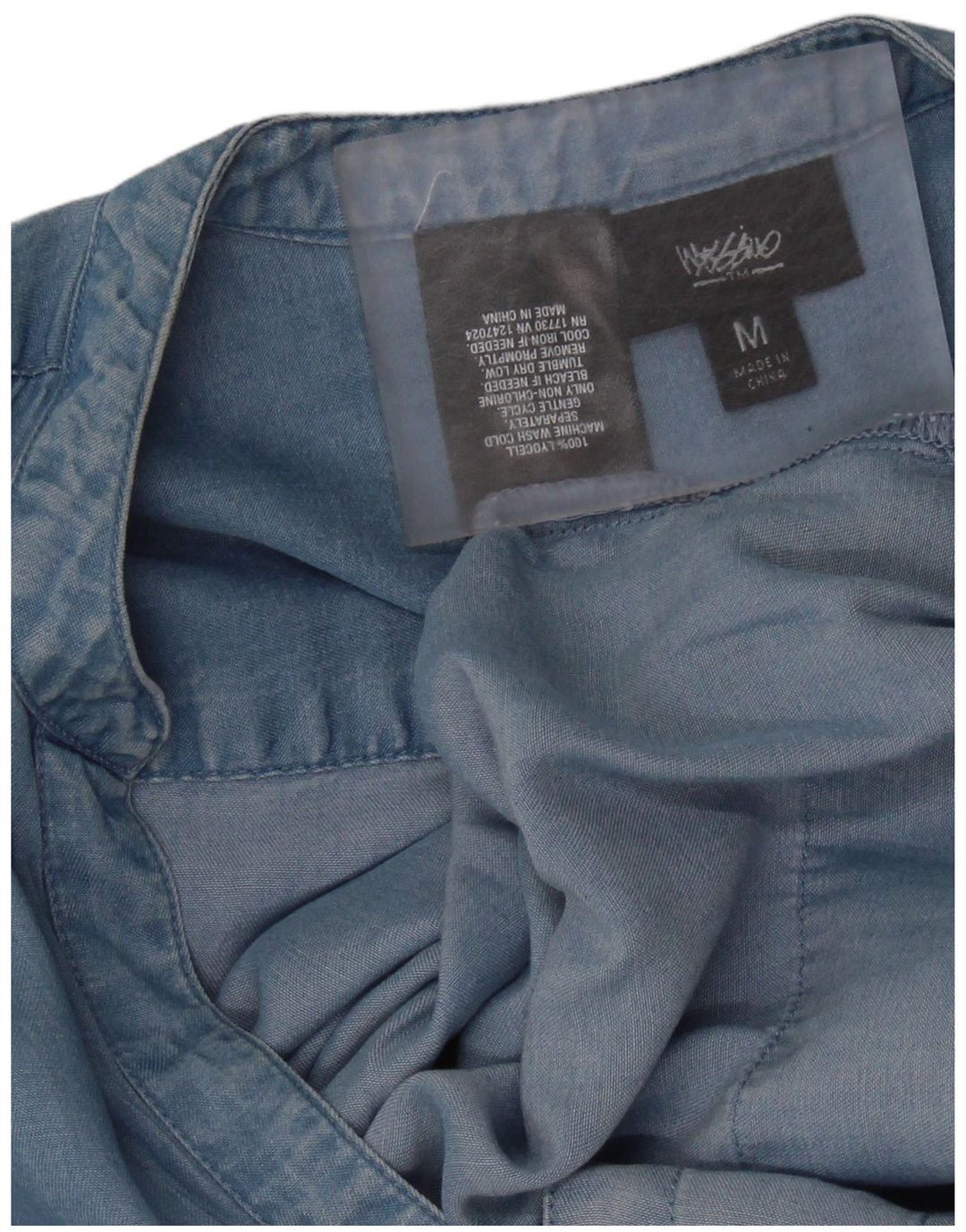 Mossimo Dame Ærmeløs Playsuit UK 12 Medium Blue Lyocell