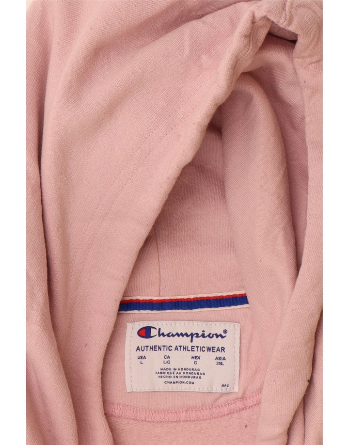 Champion Dame Grafisk Hoodie Jumper UK 16 Large Pink Polyester