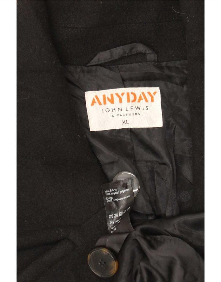 John Lewis Dame Oversized Dobbeltradet Frakke UK 18 XL Sort Polyester