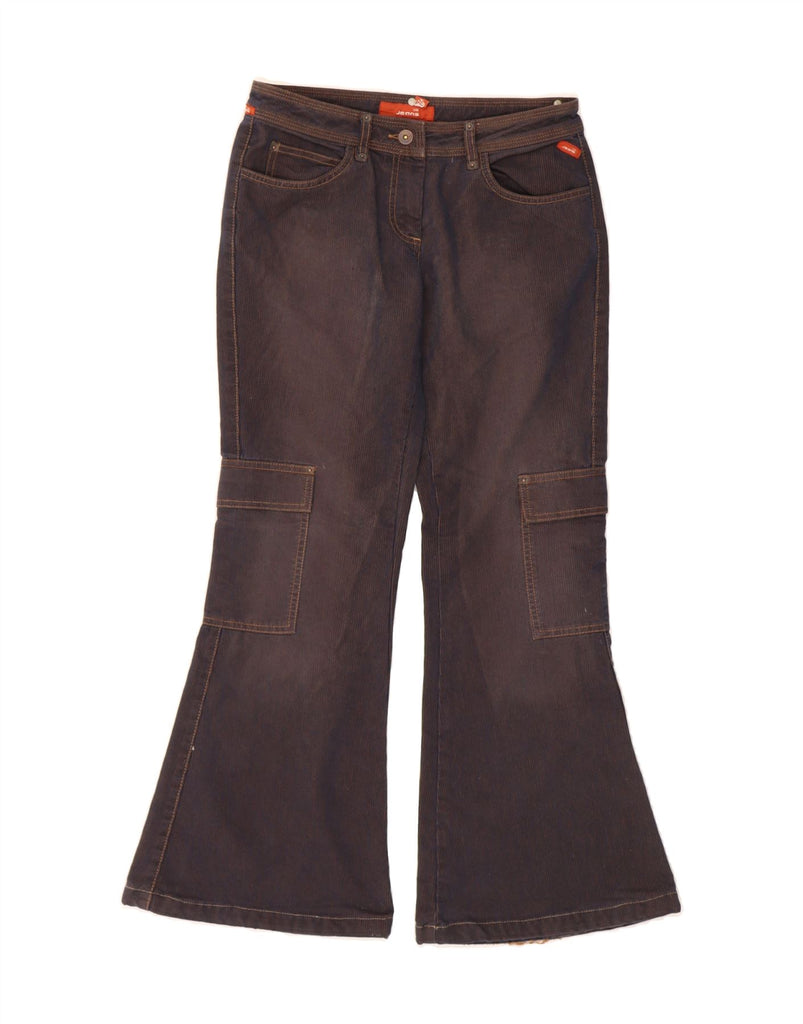 VERO MODA Womens Flare Cargo Casual Trousers W38 L29 Navy Blue Striped Vintage Vero Moda and Second-Hand Vero Moda from Messina Hembry 