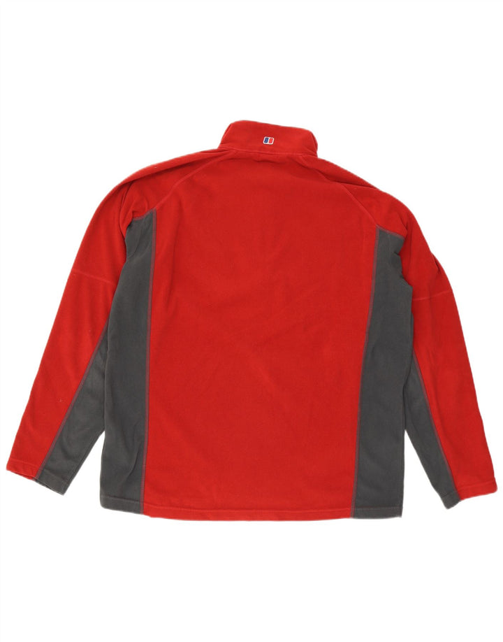 Berghaus Fleece Jumper med lynlås til mænd XL Rød Colourblock Polyester